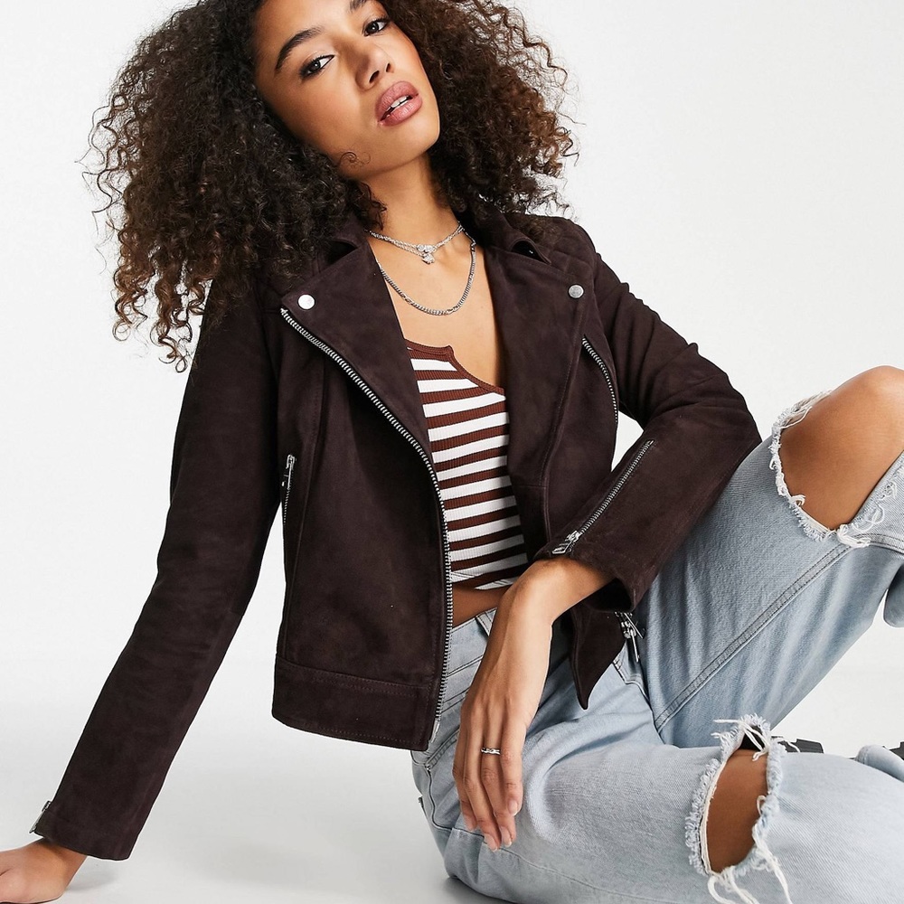 allsaints suede biker jacket